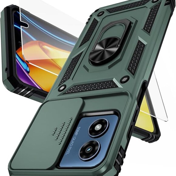 Moto G Play 2024 Military Grade Phone Case with Lens Cover Army Green NEW - Picture 1 of 7